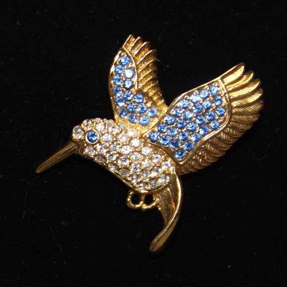 PS Co 1999 Jewelry - Vintage PS Co 1999 Hummingbird Rhinestone Brooch